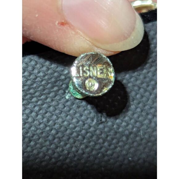 Lisner Vintage Women's Gold Rhinestone Floral Signed Screw Back Earrings & Mathi - Picture 5 of 9